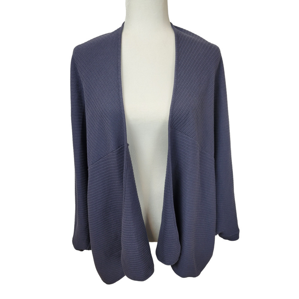 FP Beach Blue Cotton Open Front Dolman Sleeve Cardigan Kimono Boho